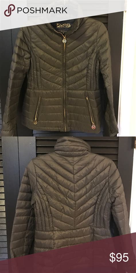 michael kors mens olive green coat|Michael Kors jacket puffer.